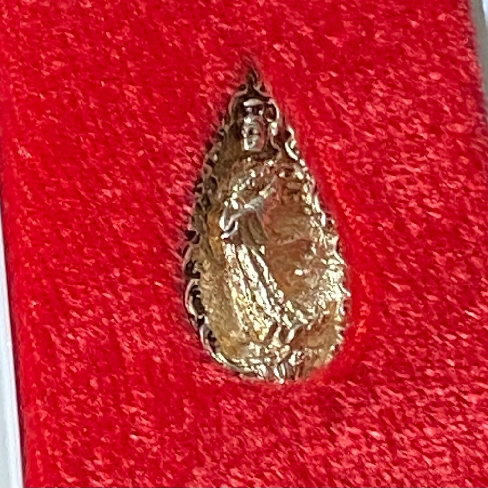 Sterling Silver Guanyin Buddhism Goddess Amulet Vintage